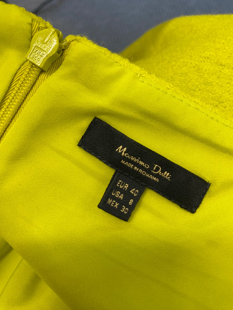 Fabulous Massimo Dutti Midi Skirt wool blend UK 12 Lime green SS002