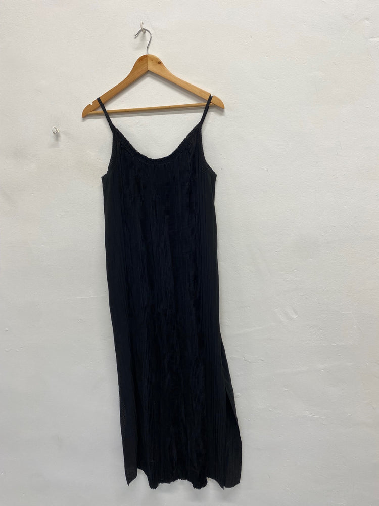 Fabulous AllSaints Romey pleated Maxi Dress UK 12 Black SS002