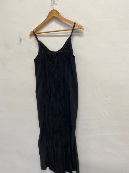 Fabulous AllSaints Romey pleated Maxi Dress UK 12 Black SS002