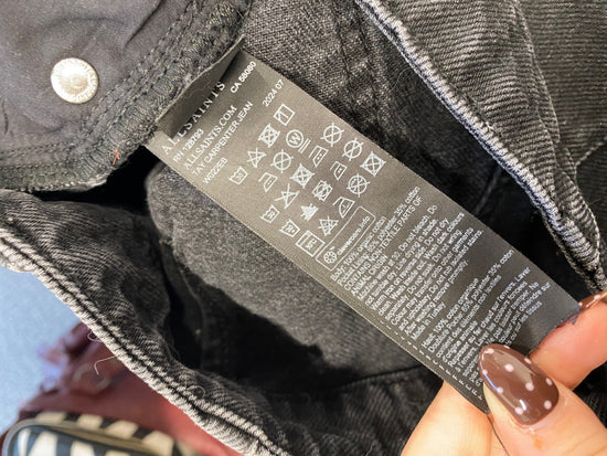 Fabulous All Saints Tay carpenter Wide leg jeans W28" Black SS002