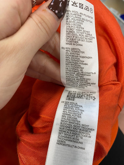 Fabulous Reiss Blazer UK 12 Orange Celia wool blend single breasted SS002