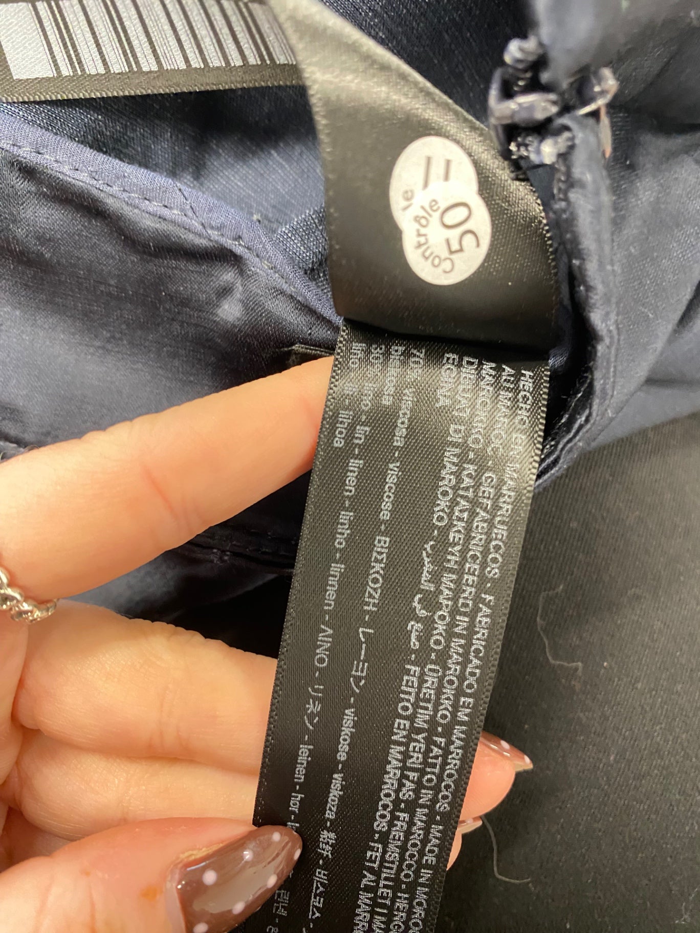 Fabulous Massimo Dutti Wide leg trousers UK 12 Navy SS002