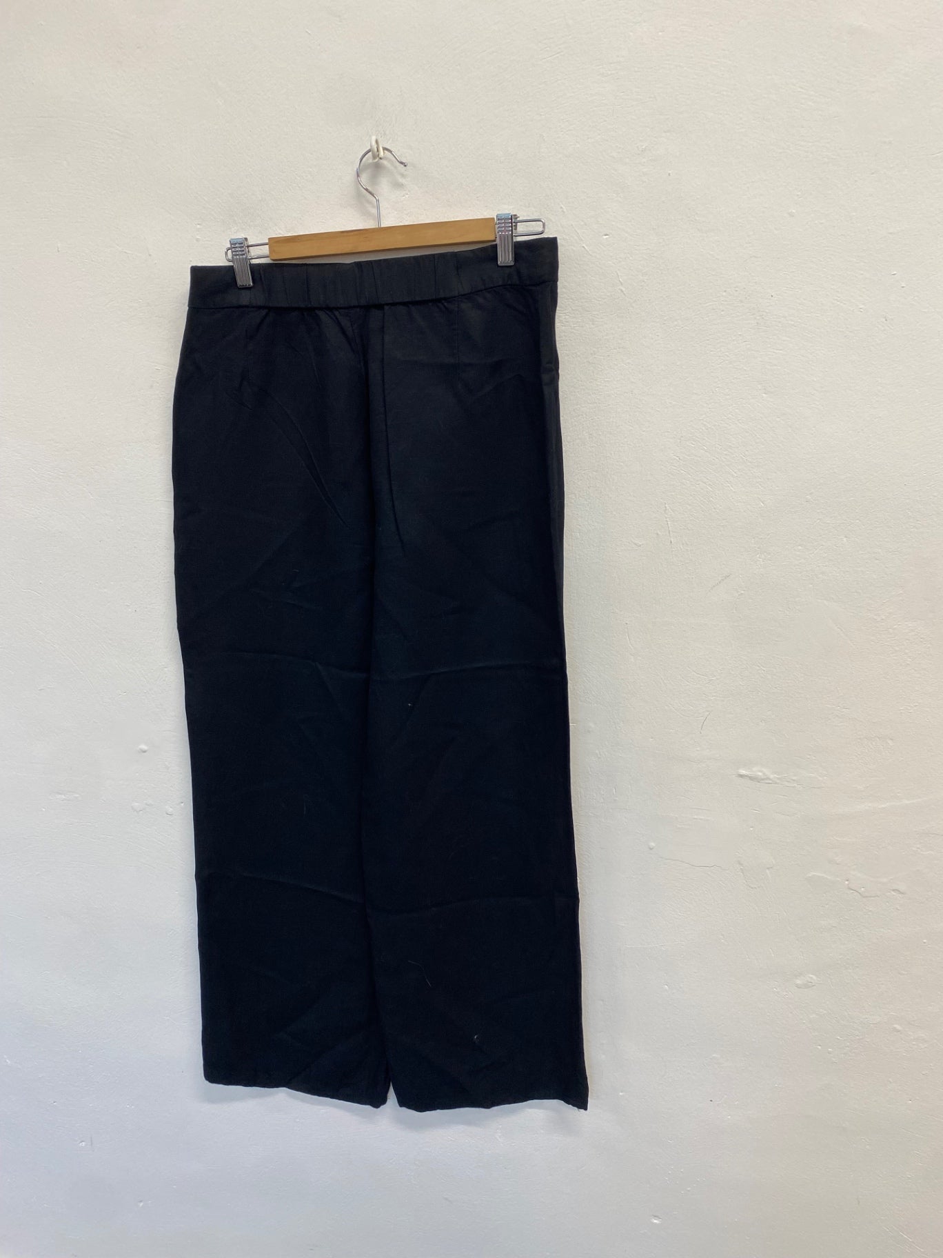 Fabulous & Other Stories Wide leg trousers linen blend UK 14 Black SS002