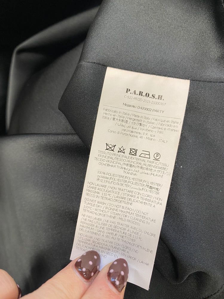 Fabulous Parosh Bolero UK 12 Black cropped formal classy SS002