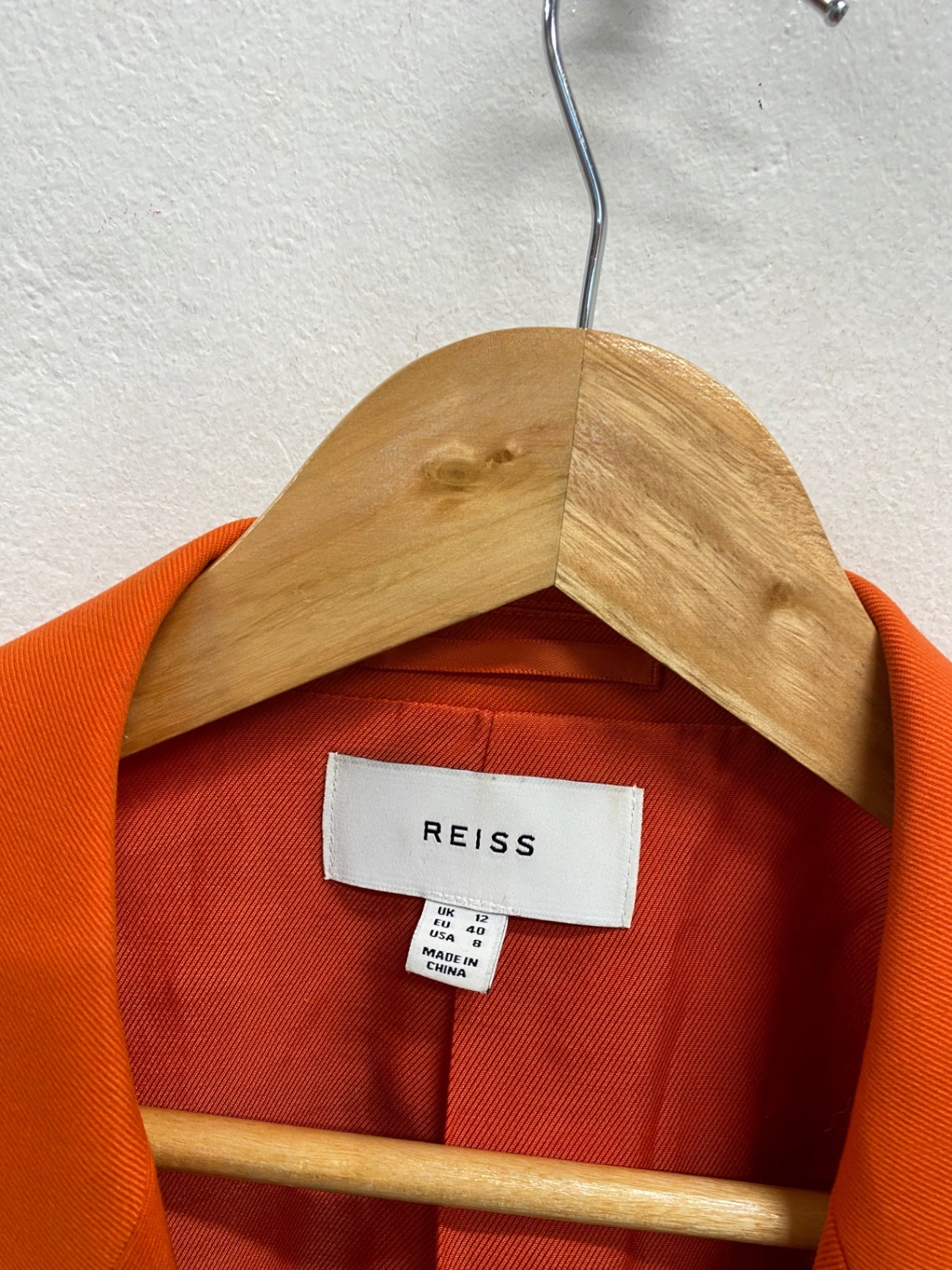 Fabulous Reiss Blazer UK 12 Orange Celia wool blend single breasted SS002