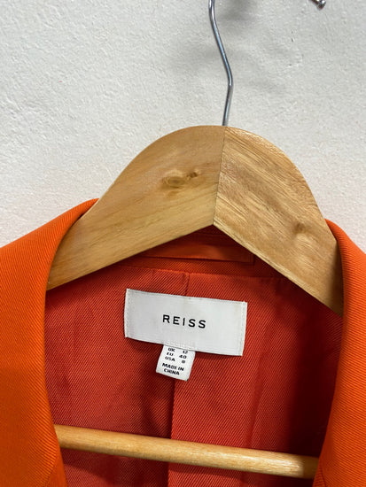 Fabulous Reiss Blazer UK 12 Orange Celia wool blend single breasted SS002