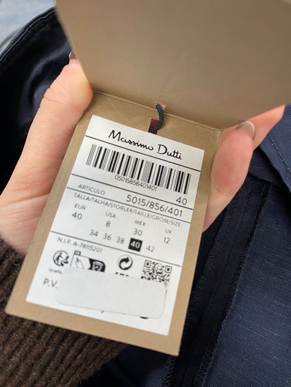 Fabulous Massimo Dutti Wide leg trousers UK 12 Navy SS002