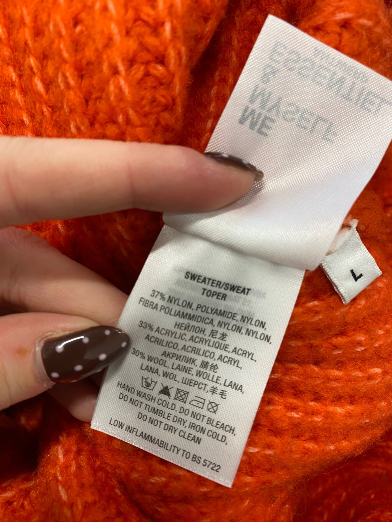 Fabulous Essentiel antwerp Sweater wool blend UK 12 Orange SS002