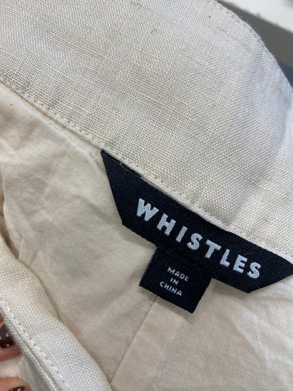 Fabulous Whistles Wide leg linen trousers UK 10 Beige SS002