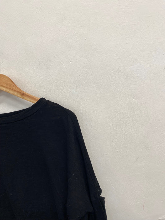 Fabulous All Saints Tunic top hi low cut out Uk 10 Black SS002