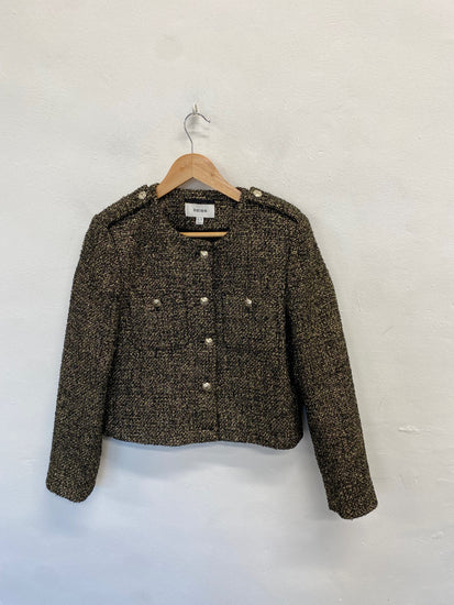 Fabulous Reiss Jacket UK 8 Gold black metallic SS002