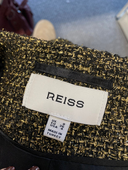 Fabulous Reiss Jacket UK 8 Gold black metallic SS002