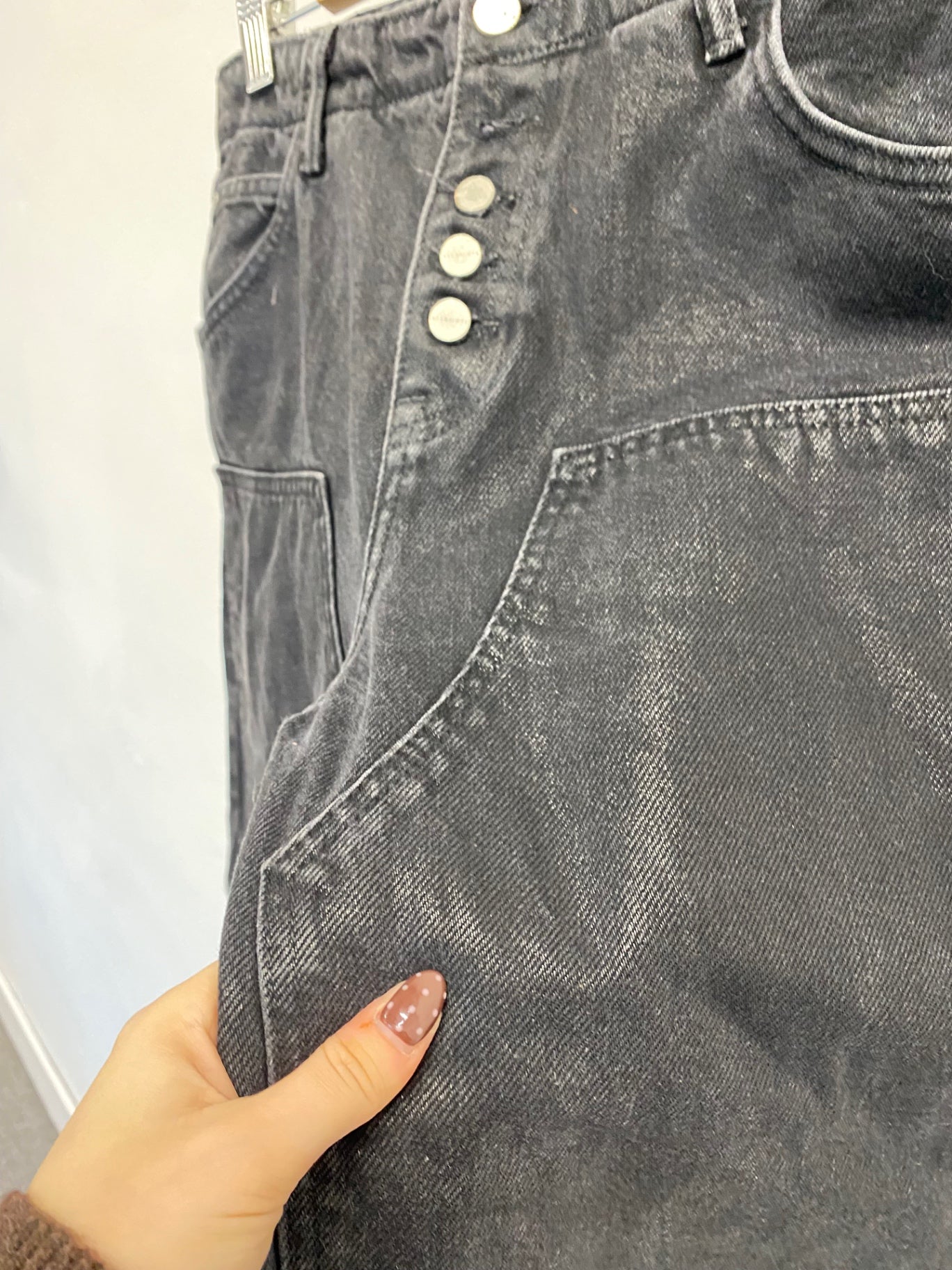 Fabulous All Saints Tay carpenter Wide leg jeans W28" Black SS002