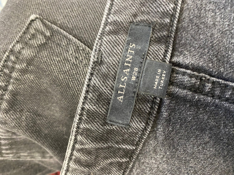 Fabulous All Saints Tay carpenter Wide leg jeans W28" Black SS002