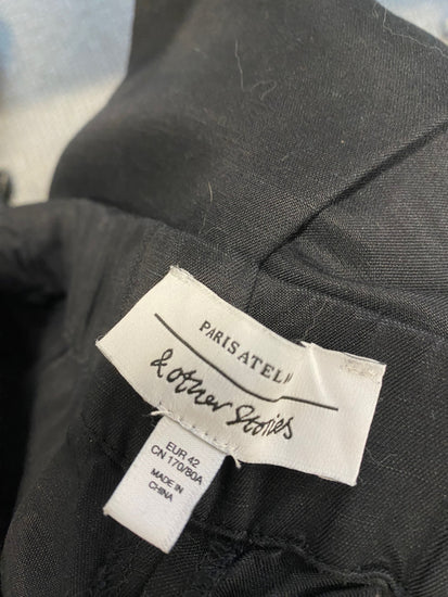 Fabulous & Other Stories Wide leg trousers linen blend UK 14 Black SS002