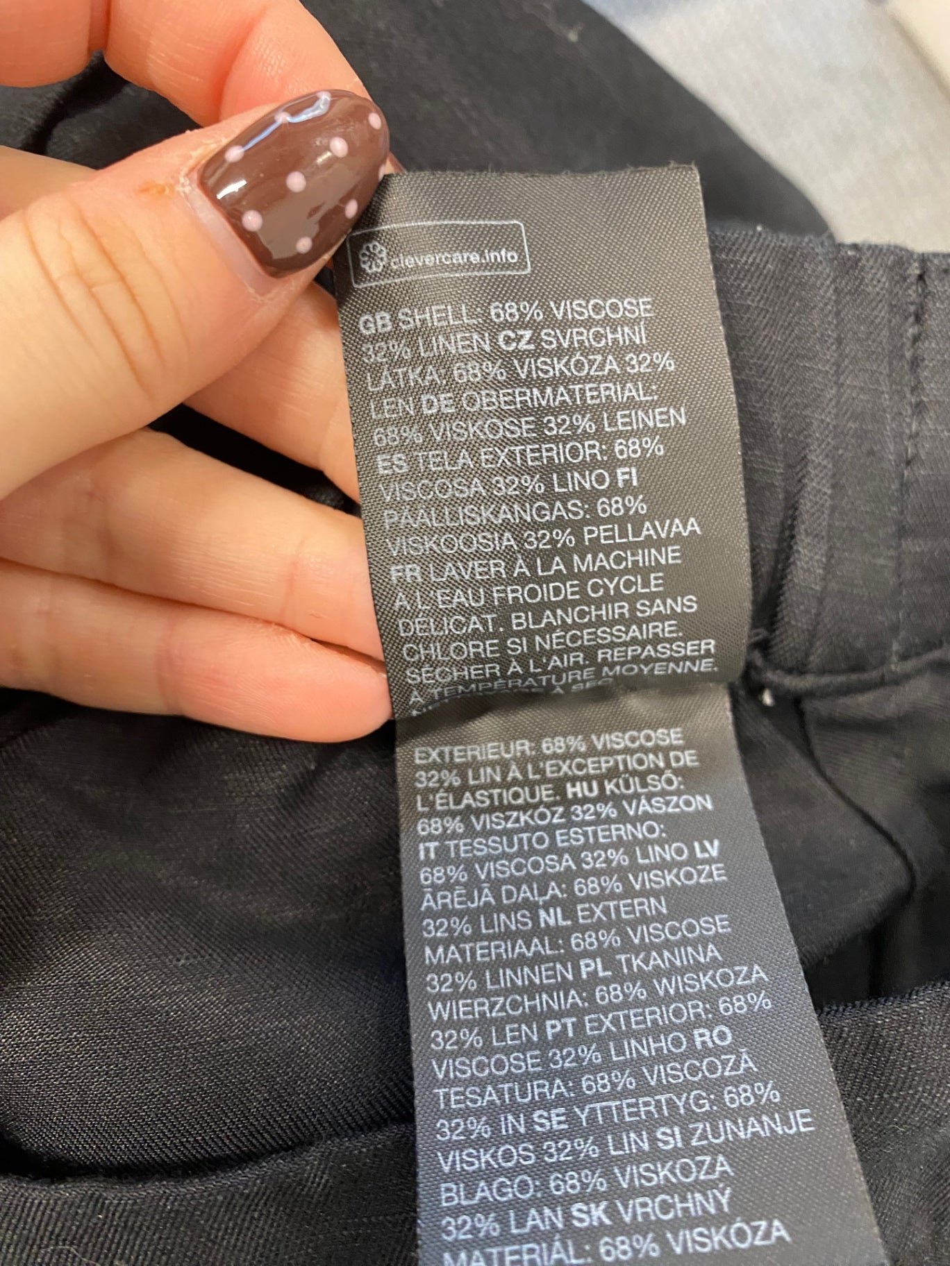 Fabulous & Other Stories Wide leg trousers linen blend UK 14 Black SS002