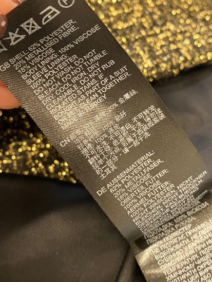 Fabulous Reiss Jacket UK 8 Gold black metallic SS002