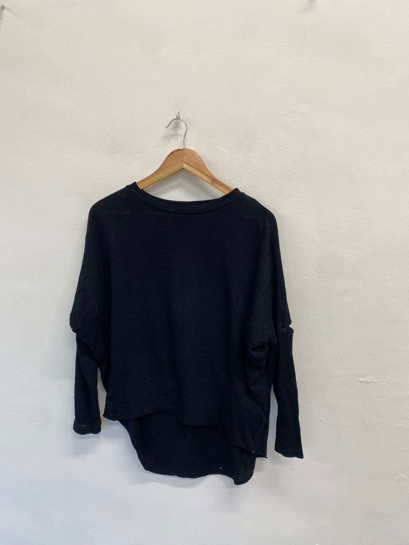 Fabulous All Saints Tunic top hi low cut out Uk 10 Black SS002