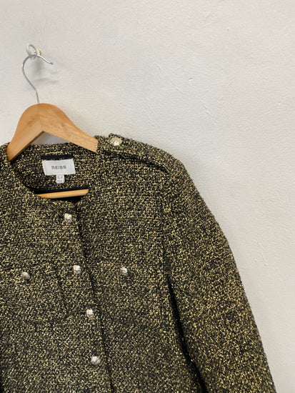 Fabulous Reiss Jacket UK 8 Gold black metallic SS002