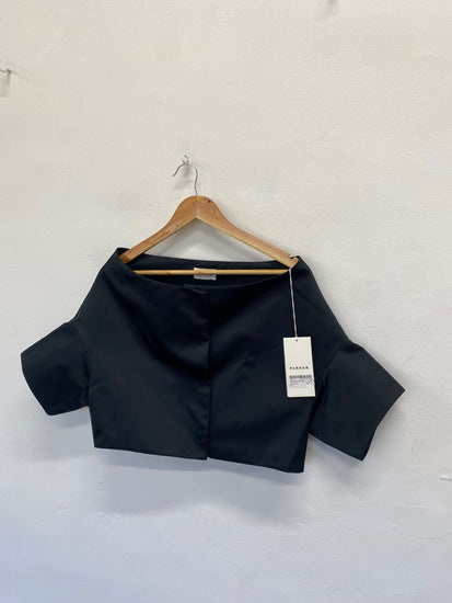 Fabulous Parosh Bolero UK 12 Black cropped formal classy SS002