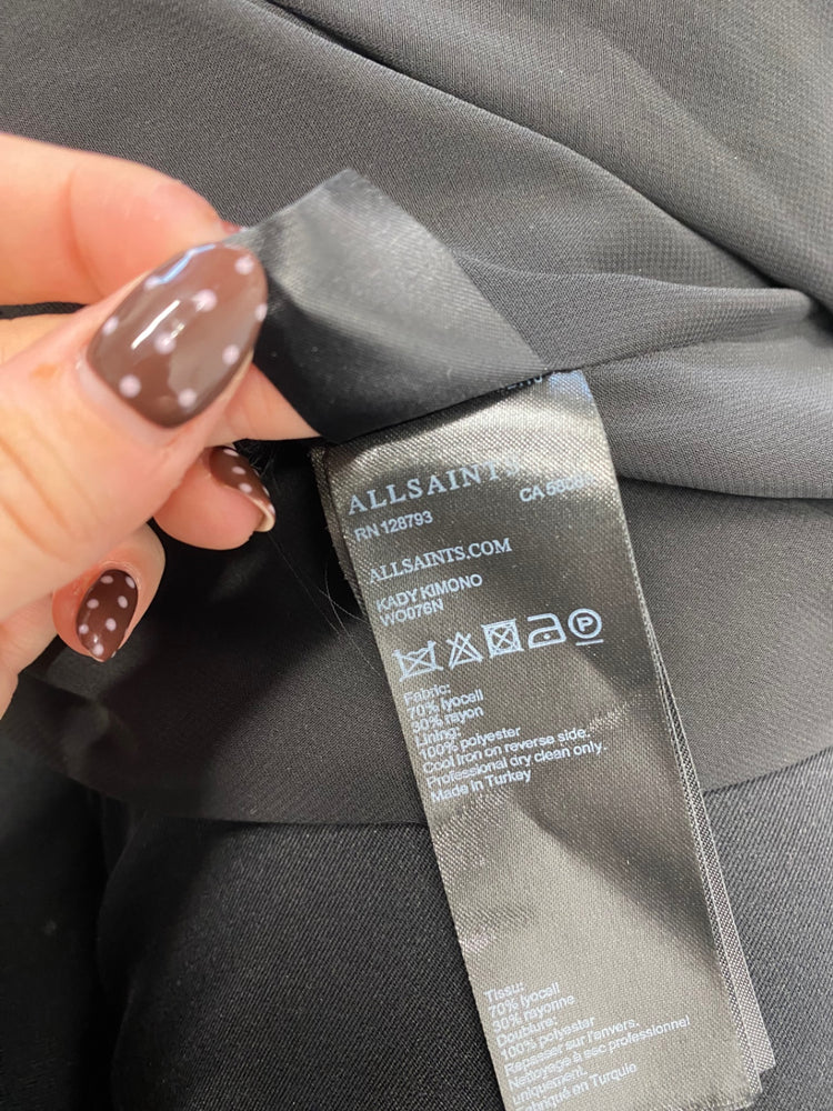 Fabulous AllSaints kady Kimono UK 10 Black stud SS002