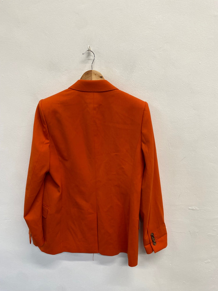 Fabulous Reiss Blazer UK 12 Orange Celia wool blend single breasted SS002