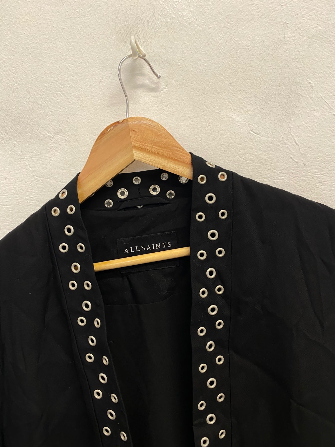 Fabulous AllSaints kady Kimono UK 10 Black stud SS002
