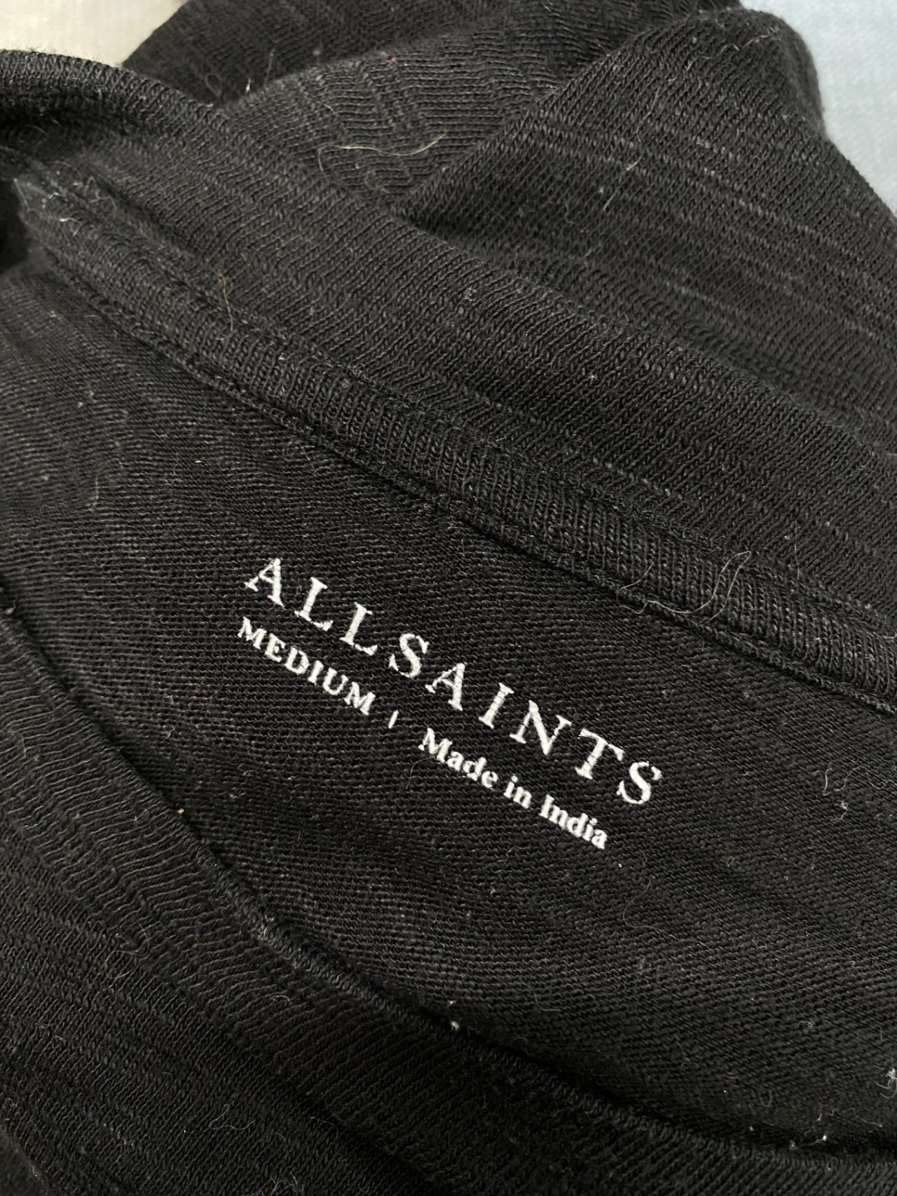 Fabulous All Saints Tunic top hi low cut out Uk 10 Black SS002