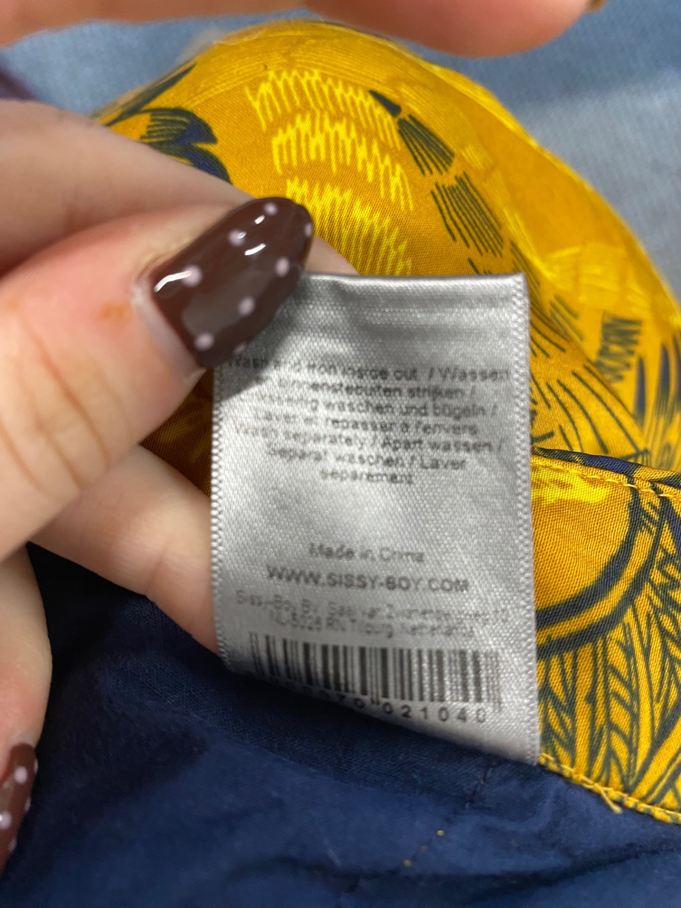 Fabulous Sissy-boy Wide leg trousers UK 10 Gold black pattern bird SS002