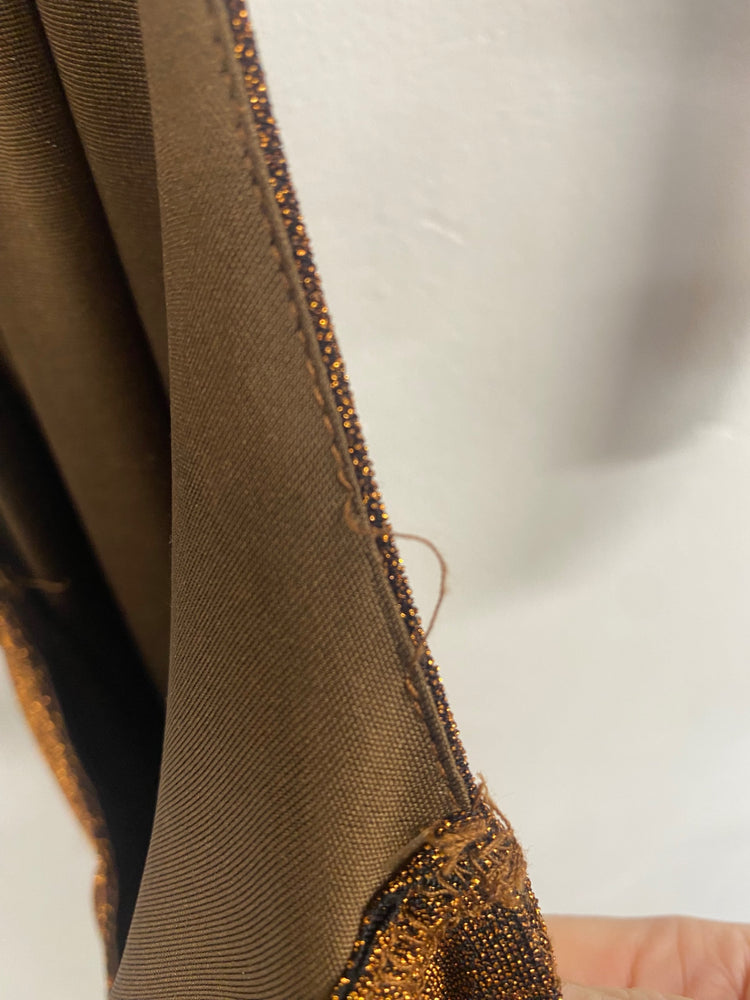 Fabulous Meshki cut out sexy Dress UKS Bronze Glitter Midaxi AM012