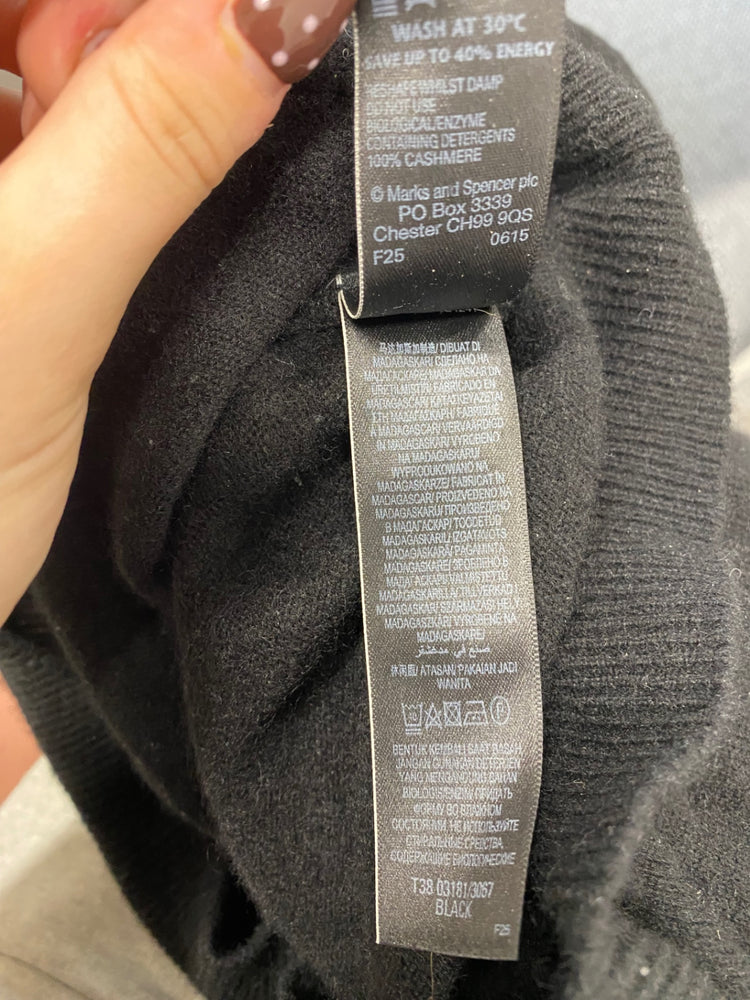 Fabulous Marks & Spencer cashmere Jumper UK 10 Black CP002