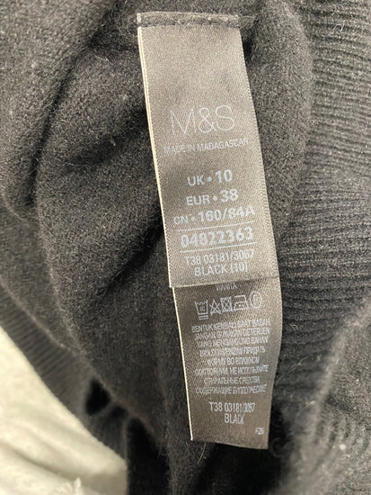 Fabulous Marks & Spencer cashmere Jumper UK 10 Black CP002