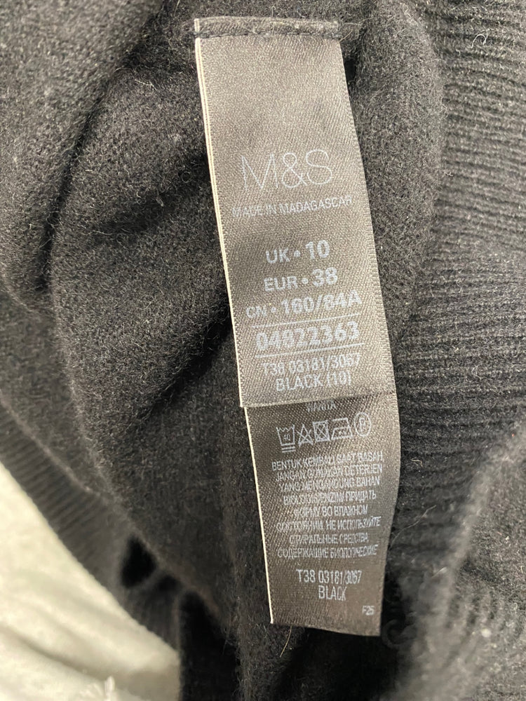 Fabulous Marks & Spencer cashmere Jumper UK 10 Black CP002