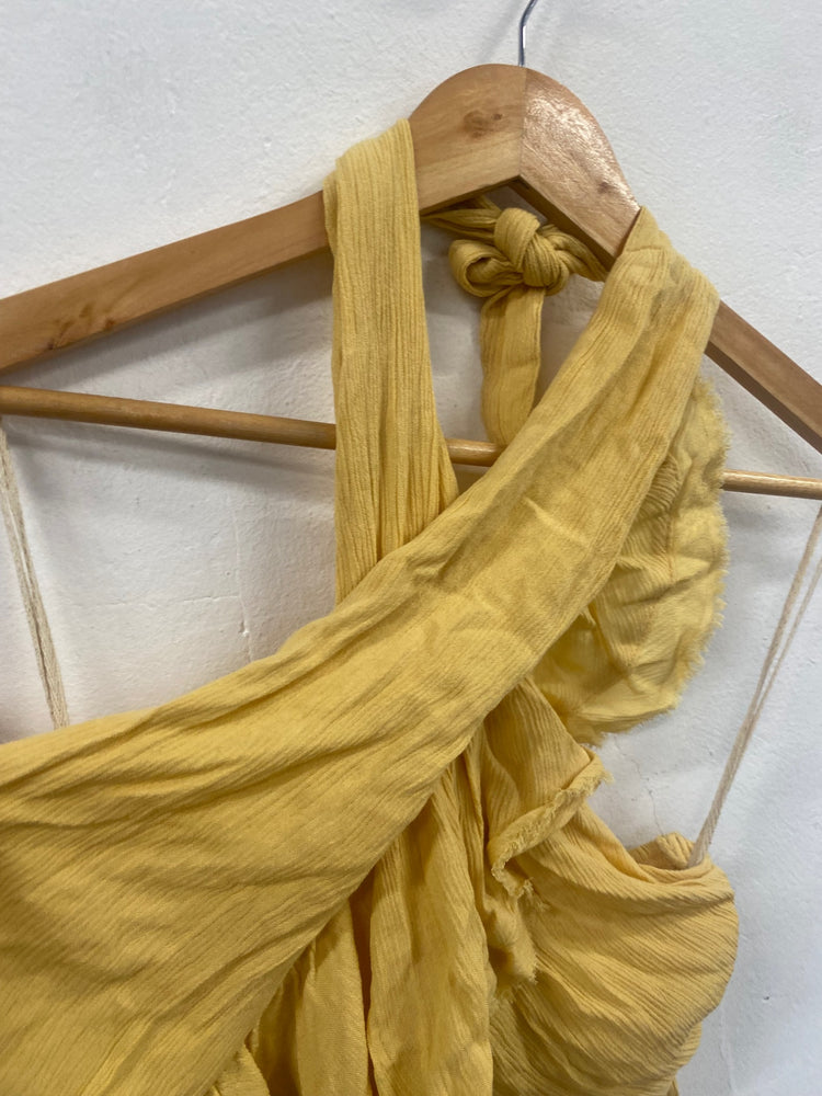 Fabulous Free People boho Crissy Cross Top UKS soft Yellow CP002