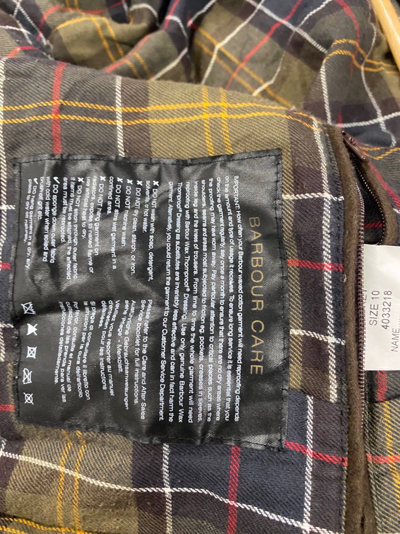 Fabulous Barbour Utility Jacket Tartan Lining Uk10 Olive Brown CP002