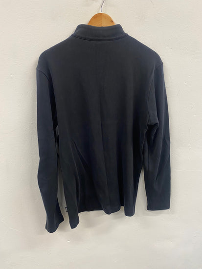 Fabulous Hugo Boss 1/4 Zip Top UkXL Black Pure Cotton CP002