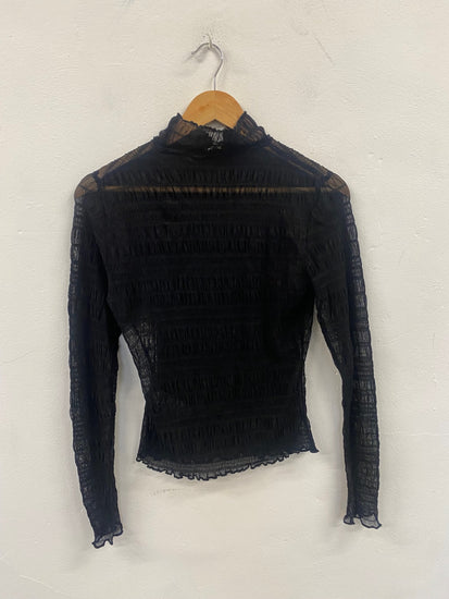 Fabulous Pilcro gypsy sheer mesh Top UKS Black CP002