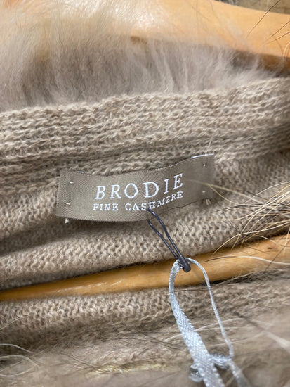 Fabulous Brodie Mini Fur Cashmere poncho Cape One size Beige Oatmeal CP002