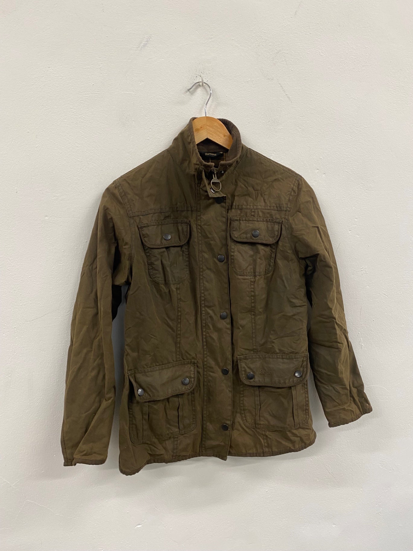 Fabulous Barbour Utility Jacket Tartan Lining Uk10 Olive Brown CP002