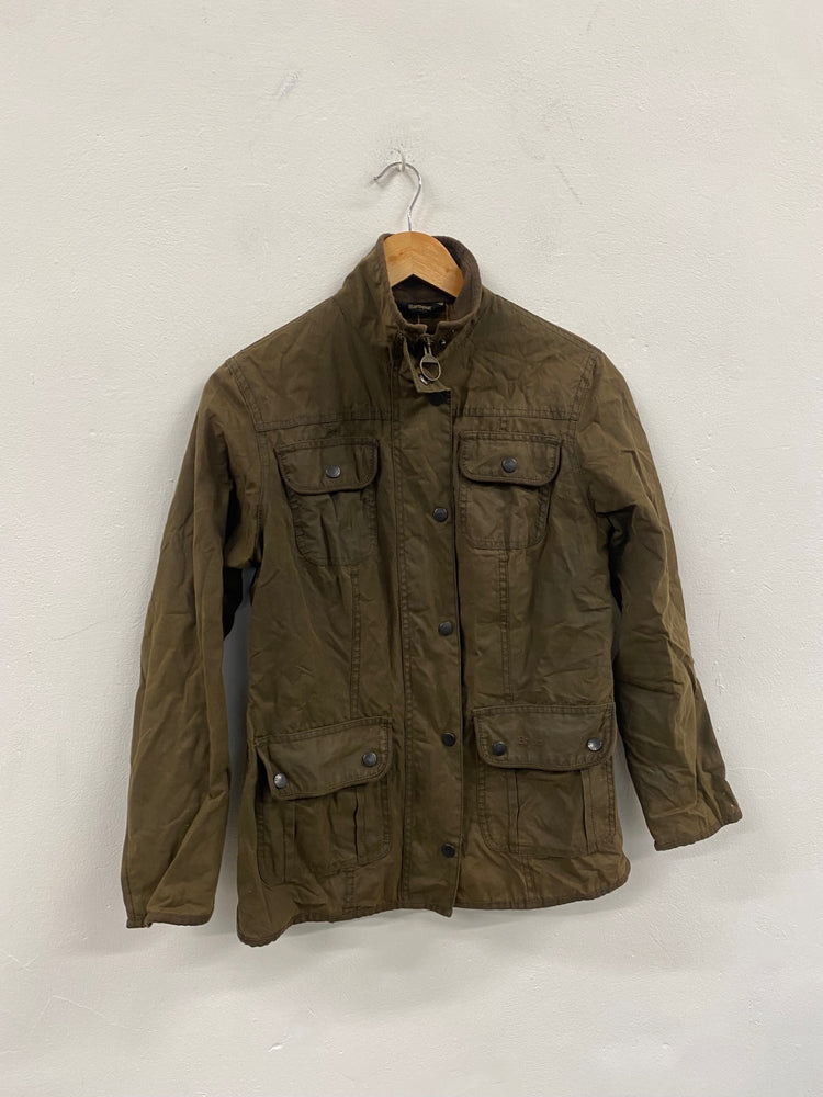 Fabulous Barbour Utility Jacket Tartan Lining Uk10 Olive Brown CP002