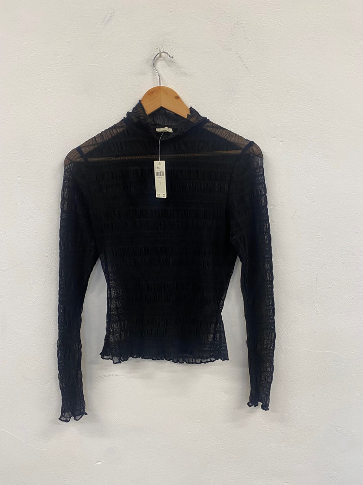 Fabulous Pilcro gypsy sheer mesh Top UKS Black CP002