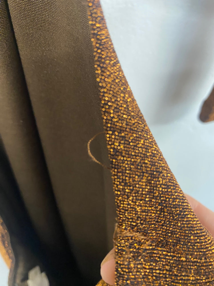 Fabulous Meshki cut out sexy Dress UKS Bronze Glitter Midaxi AM012