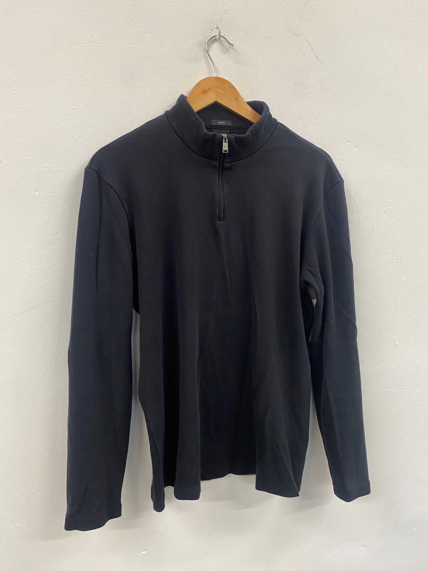 Fabulous Hugo Boss 1/4 Zip Top UkXL Black Pure Cotton CP002