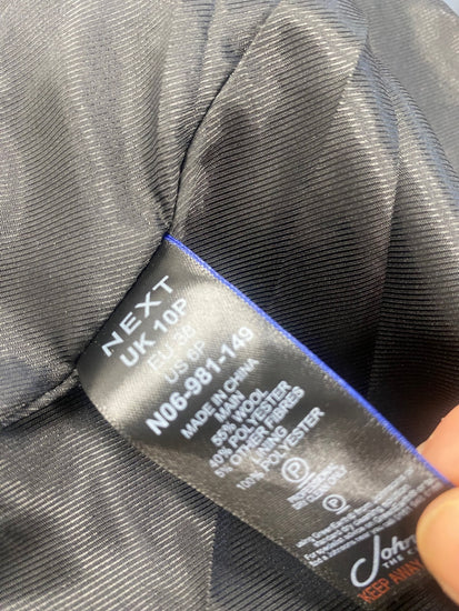 Fabulous Next Overcoat UK10 petite Beige black Marl double breasted Trench  CP002