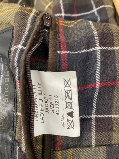 Fabulous Barbour Utility Jacket Tartan Lining Uk10 Olive Brown CP002