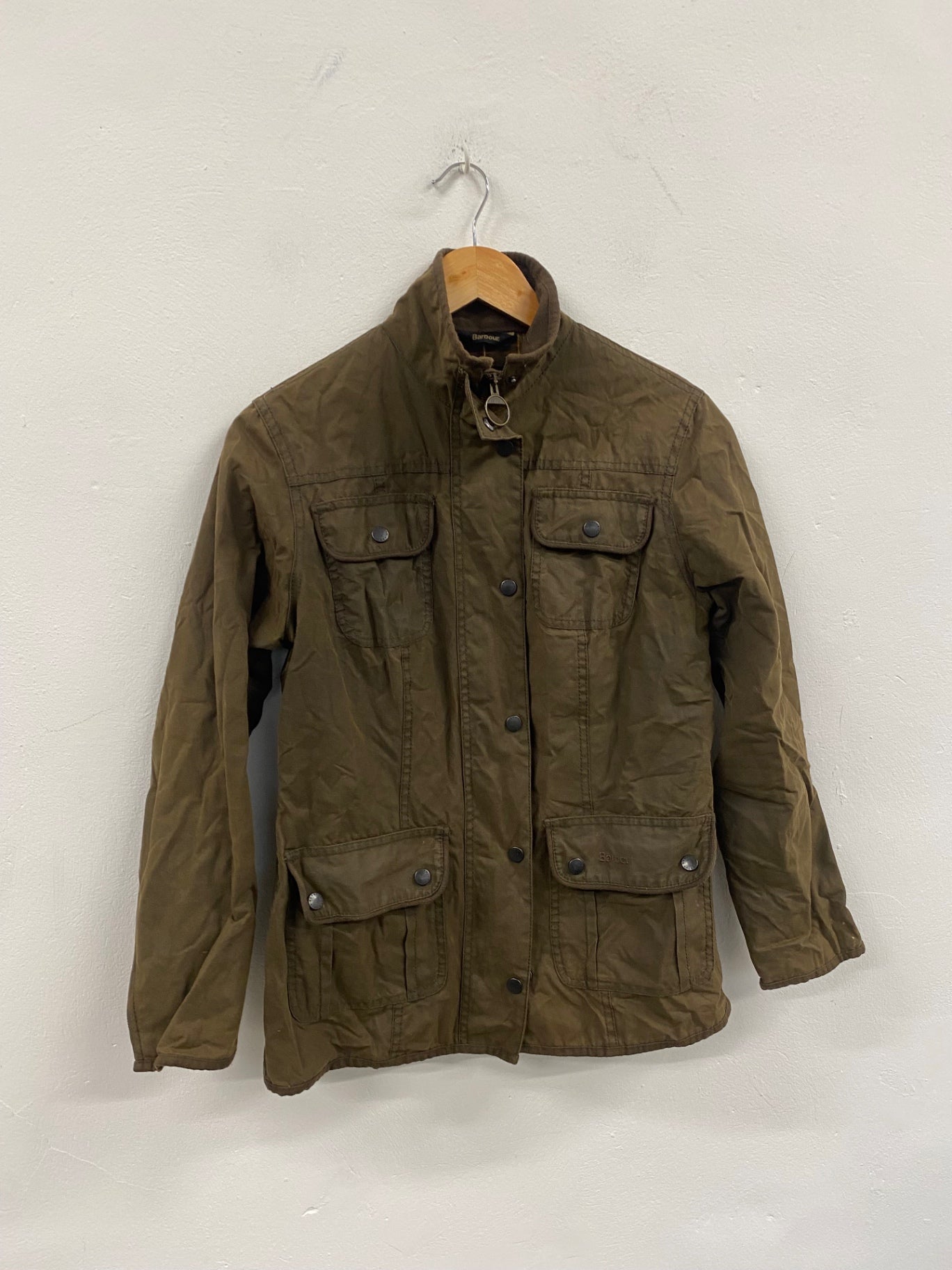 Fabulous Barbour Utility Jacket Tartan Lining Uk10 Olive Brown CP002