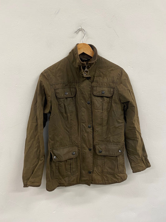 Fabulous Barbour Utility Jacket Tartan Lining Uk10 Olive Brown CP002