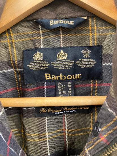 Fabulous Barbour Utility Jacket Tartan Lining Uk10 Olive Brown CP002
