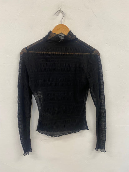 Fabulous Pilcro gypsy sheer mesh Top UKS Black CP002