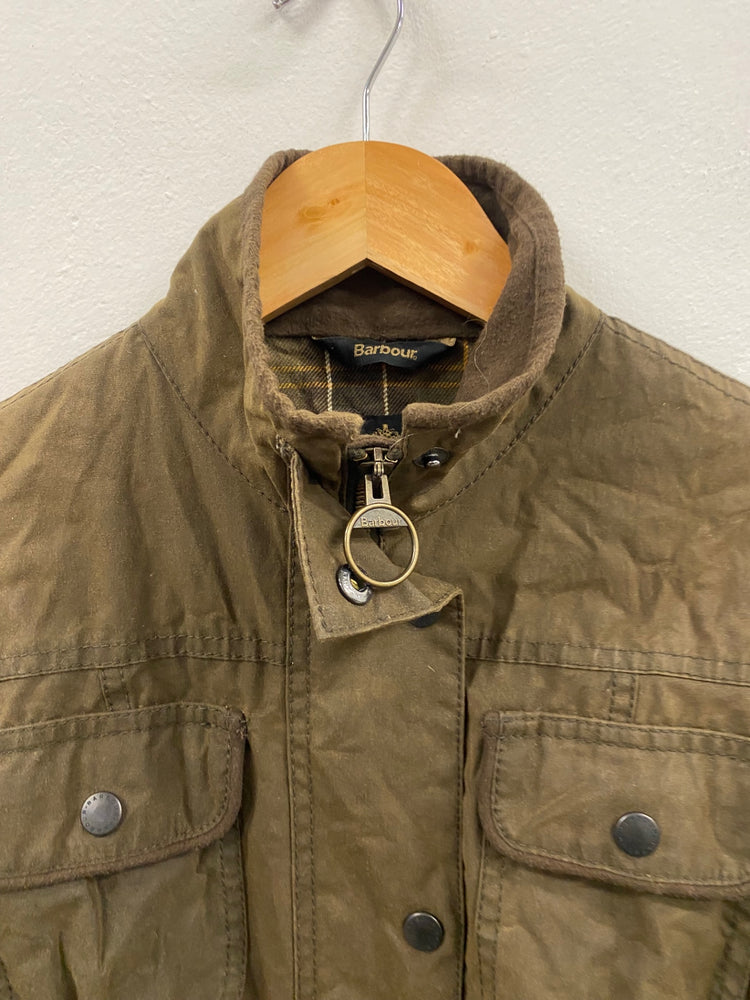Fabulous Barbour Utility Jacket Tartan Lining Uk10 Olive Brown CP002